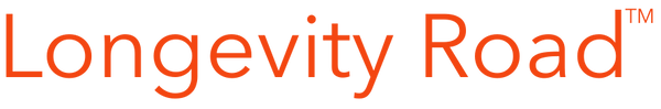 Logo of 'Longevity Road' with orange text on a white background